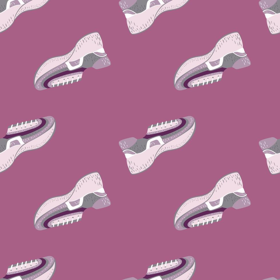 Seamless pattern with modern sneakers. Background with shoes for active lifestyle in doodle style. vector