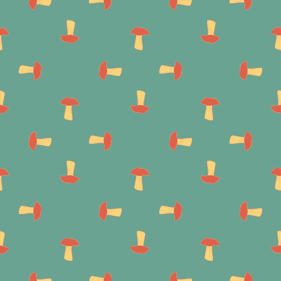 Seamless pattern with mushrooms. Background of forest autumn vegetable in doodle style. vector