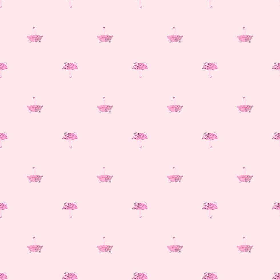 Seamless pattern cute frog umbrella. Background of funny accessory shape head toad in doodle style. vector