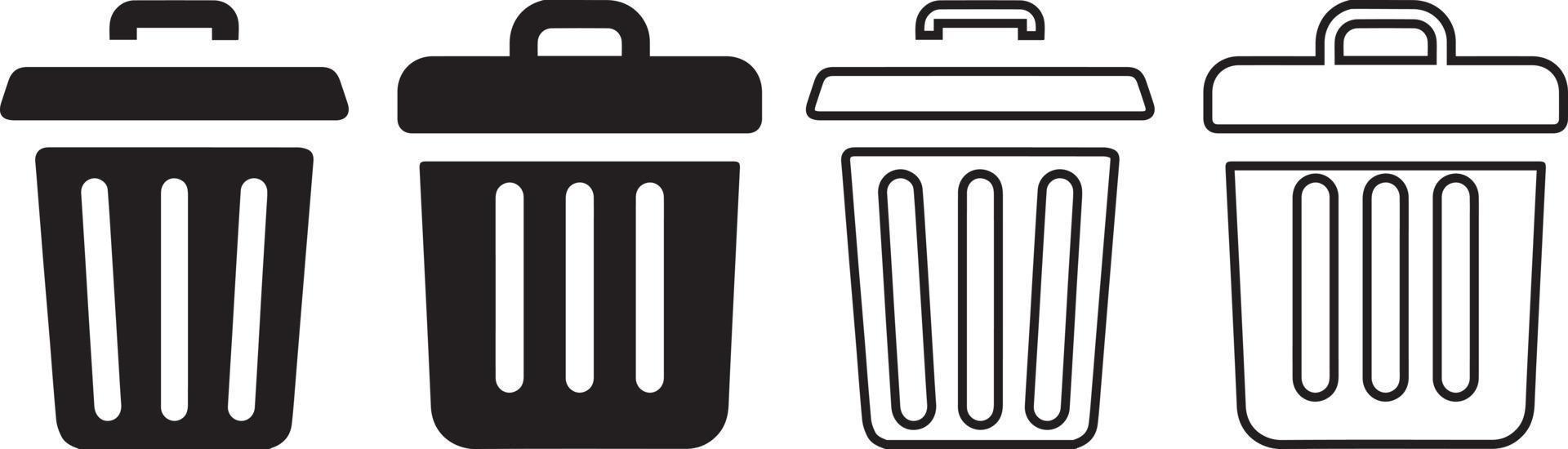 recycle icons set. trash dustbin sign vector