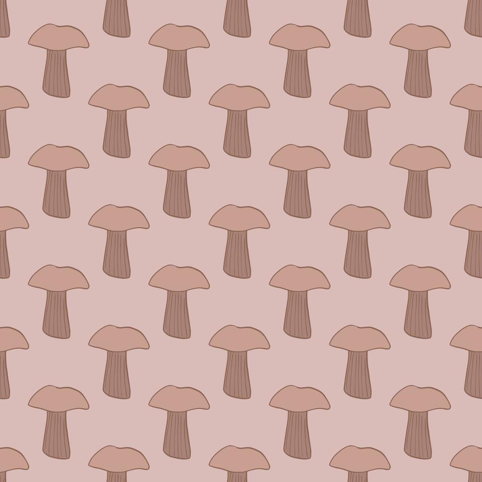 Seamless pattern with mushrooms. Background of forest autumn vegetable in doodle style. vector