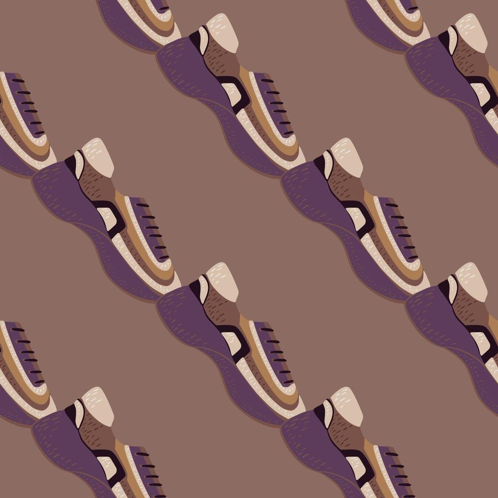 Seamless pattern with modern sneakers. Background with shoes for active lifestyle in doodle style. vector