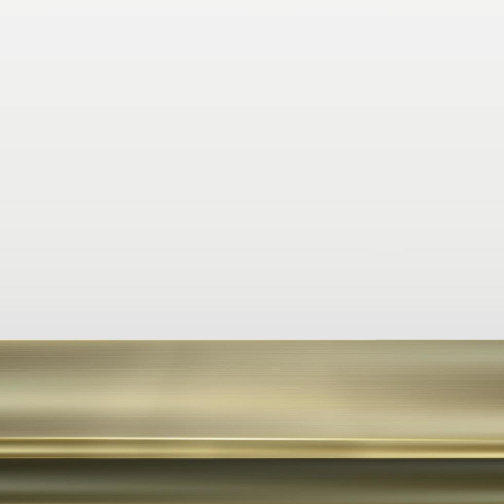 Metal golden table top on white background - Vector
