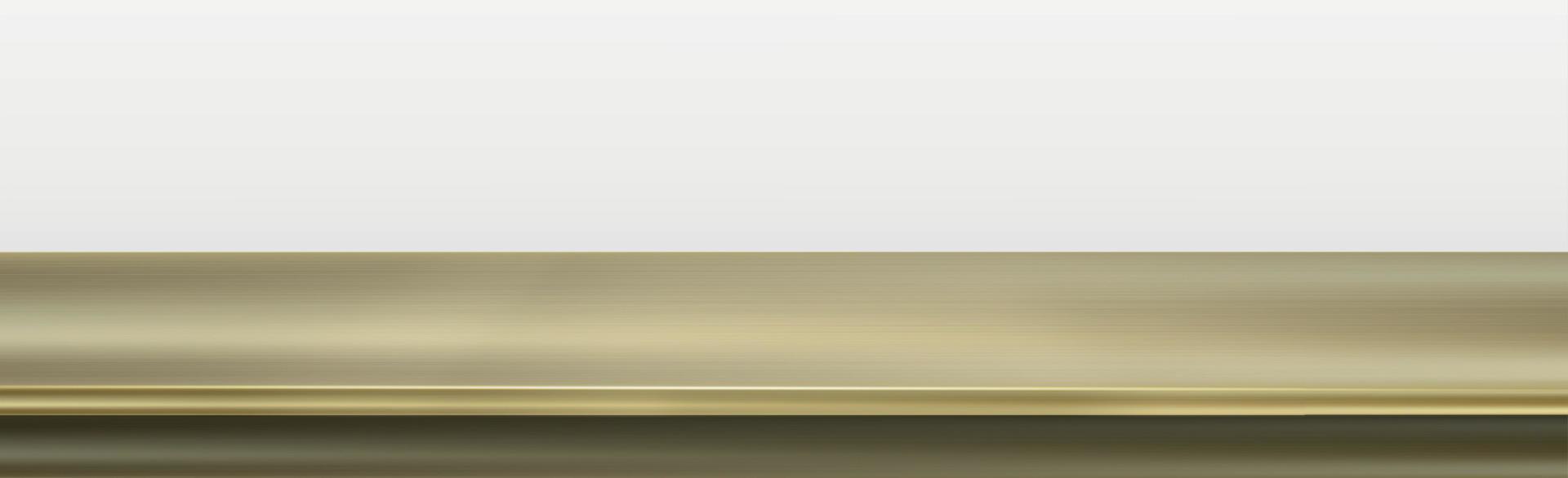 Metal golden table top on white panoramic background - Vector