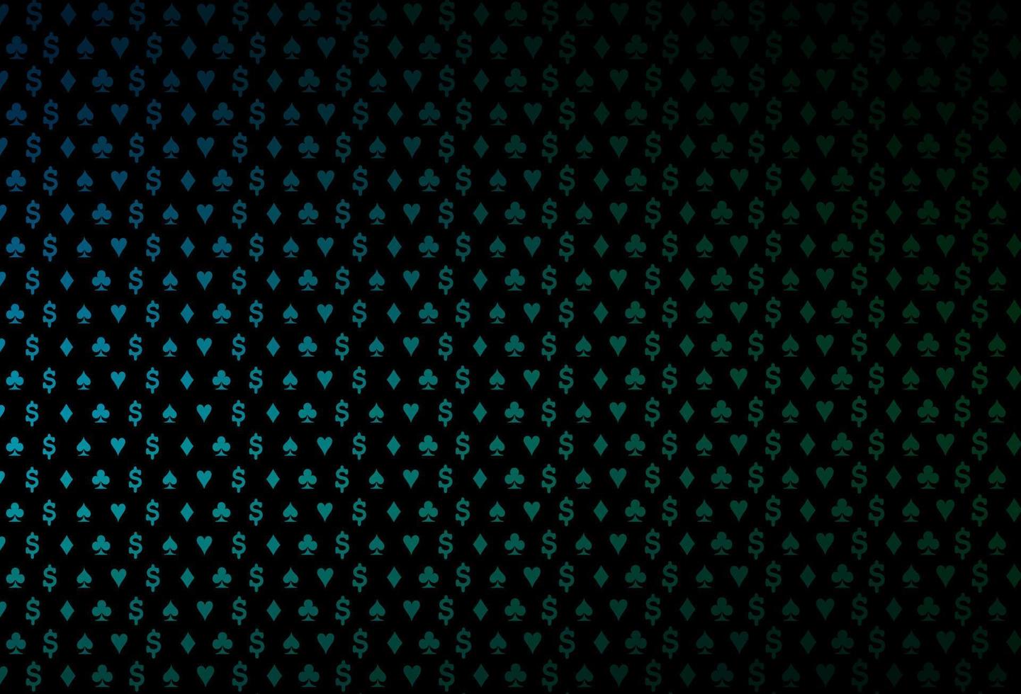 Dark blue, green vector texture with playing cards.