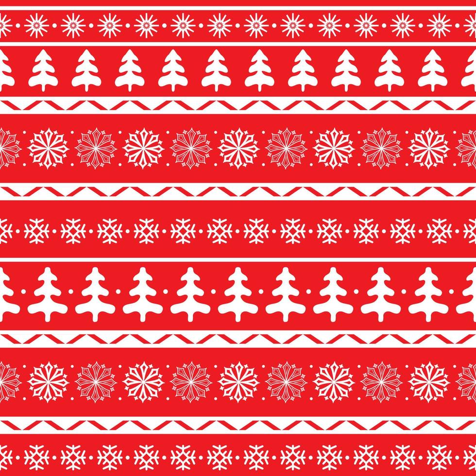 patrón sin costuras de invierno con árboles de navidad y copos de nieve. estampado de vacaciones para tela y papel. ilustración plana en estilo escandinavo. vector