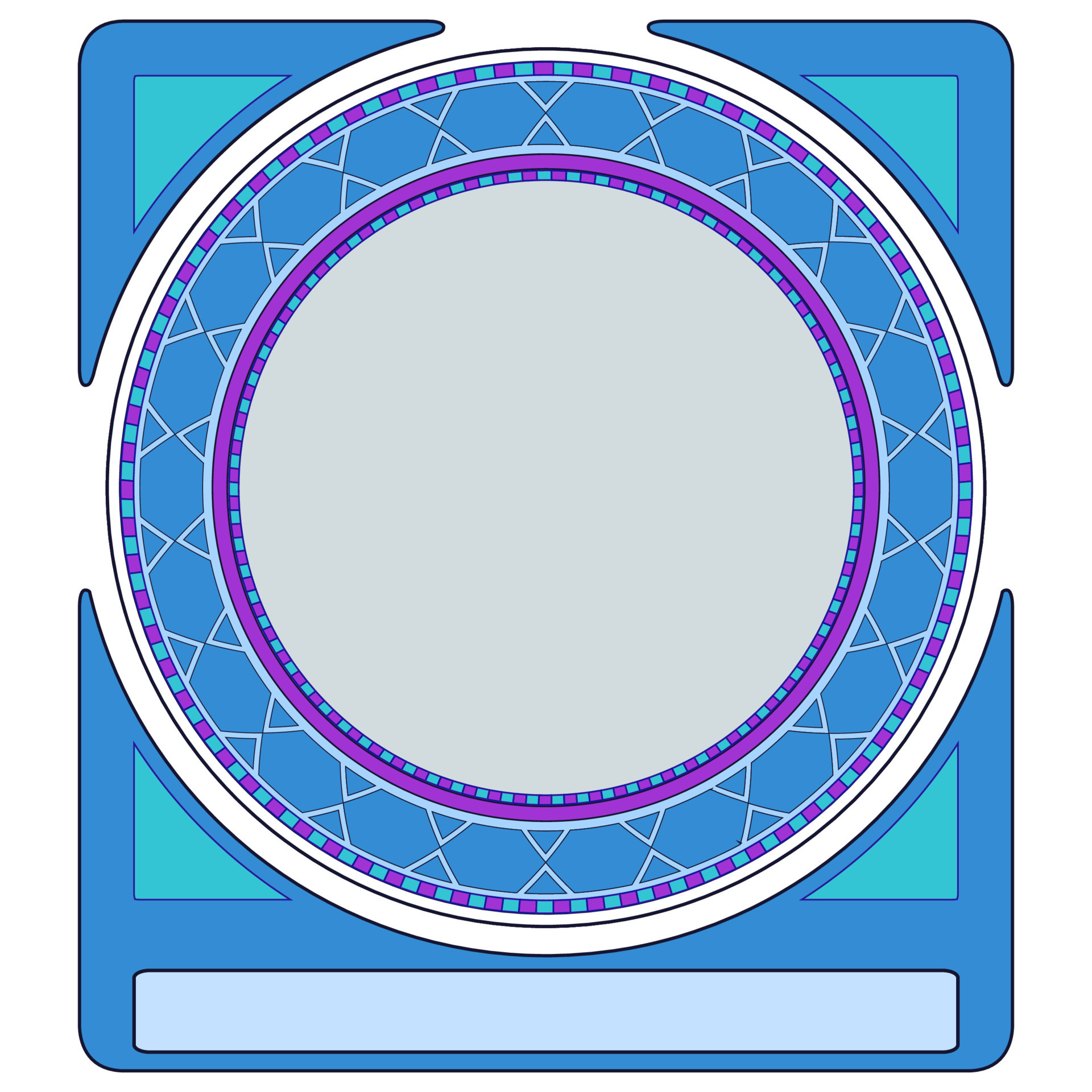 Art deco circle border.Retro style illustration vector.Isolated on