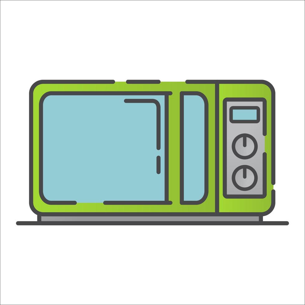 Microwave line art vector icon outline.Kitchen appliances.Isolated on a white background.Symbol for a mobile application or website.