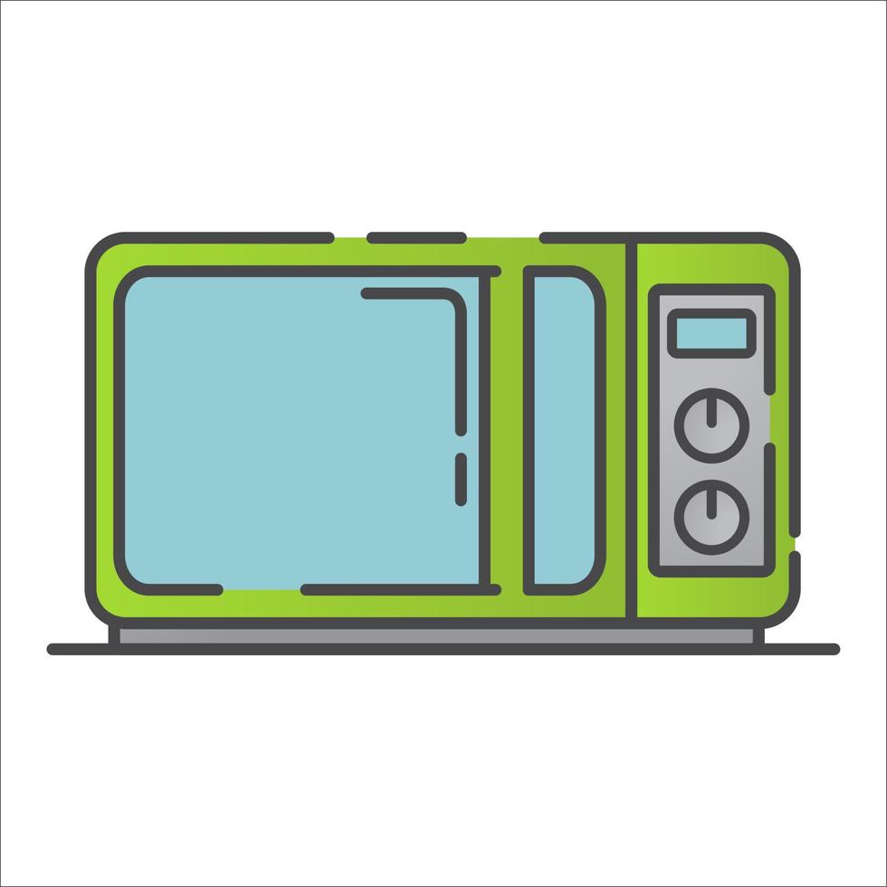 Microwave line art vector icon outline.Kitchen appliances.Isolated on a white background.Symbol for a mobile application or website.