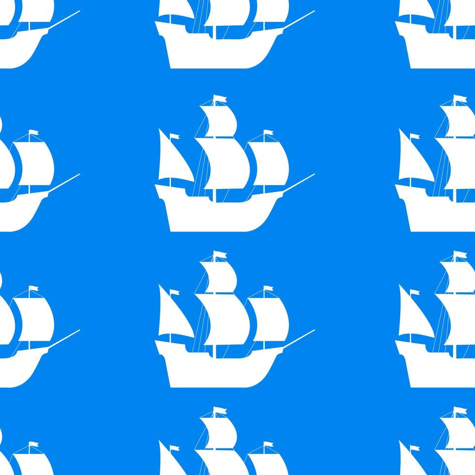 Seamless pattern with the ships sailing. Flat illustration vector.For wrapping paper.Fabric print design concept. vector