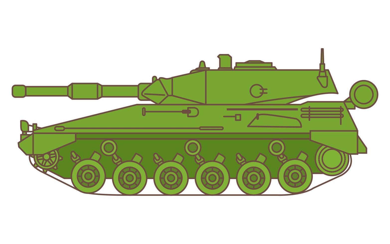 Tanque moderno argentino. vehículo oruga blindado con torretas y una pistola. ilustración plana vector.aislado sobre un fondo blanco. vector