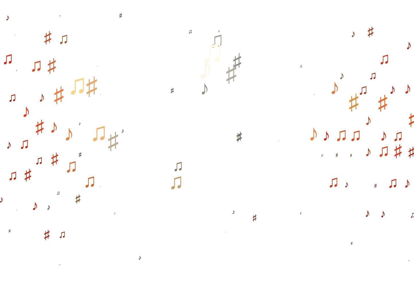 Light Red, Yellow vector texture with musical notes.