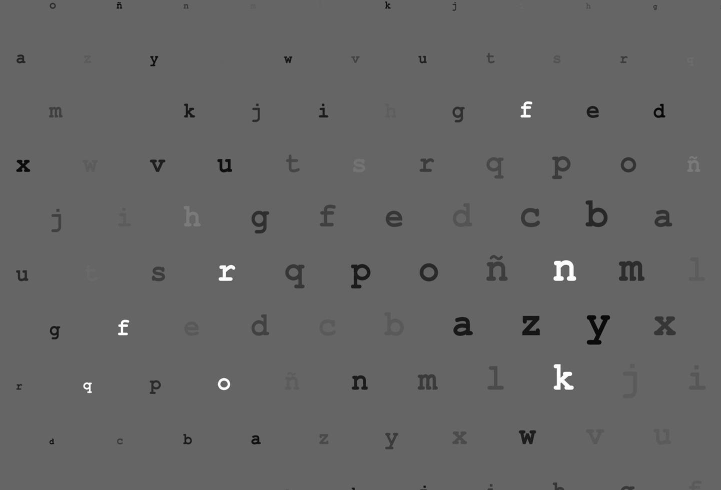 Dark silver, gray vector texture with ABC characters.
