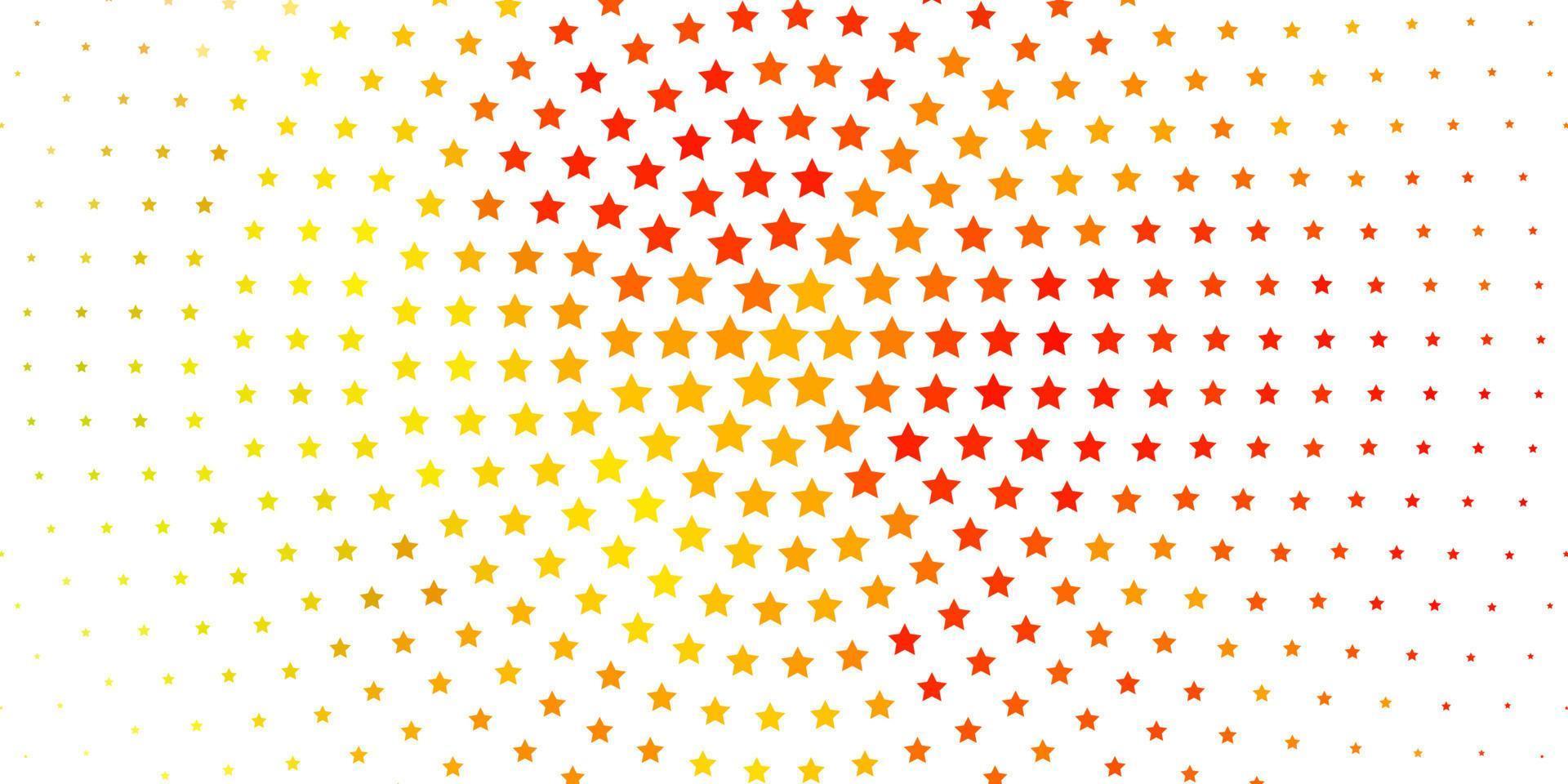 Fondo de vector de color rosa claro, amarillo con estrellas pequeñas y grandes.
