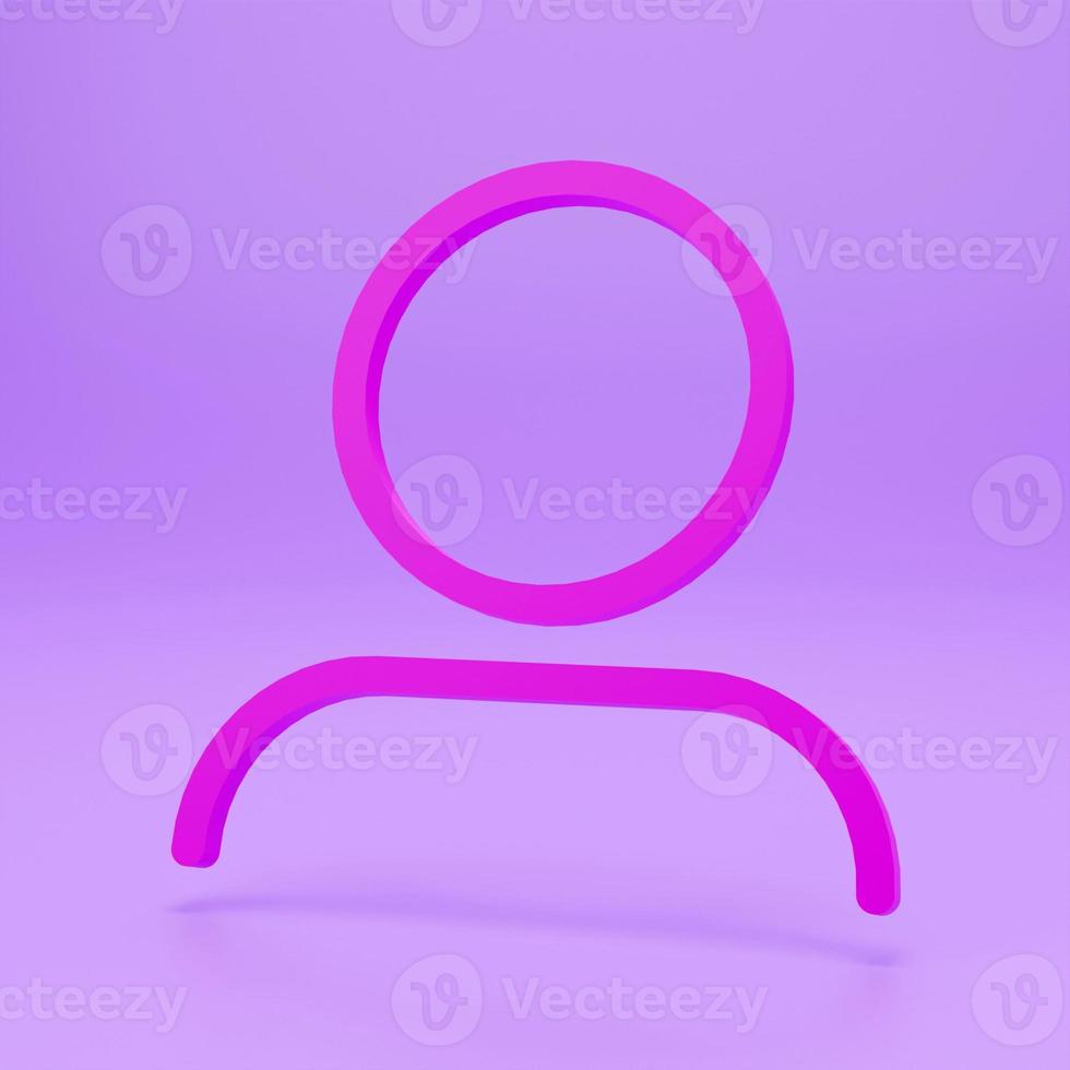 Pink Create account screen icon isolated on pink background. Minimalism concept. 3d illustration 3D render. photo