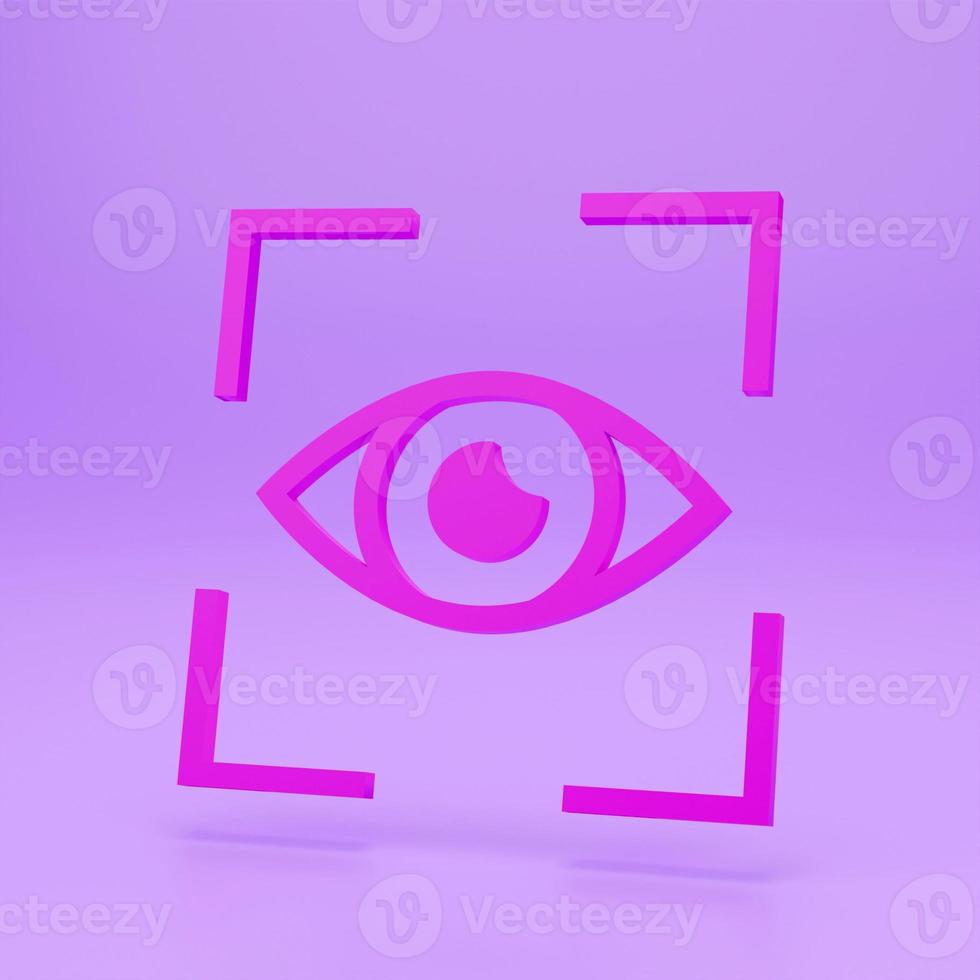 Iris recognition for biometric identification. Stock 3d render concept for computer authentication, data protection. photo