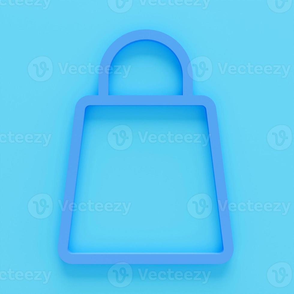A small colour bag for storing things with a rope tied on a colour background. 3D render of a bag icon photo