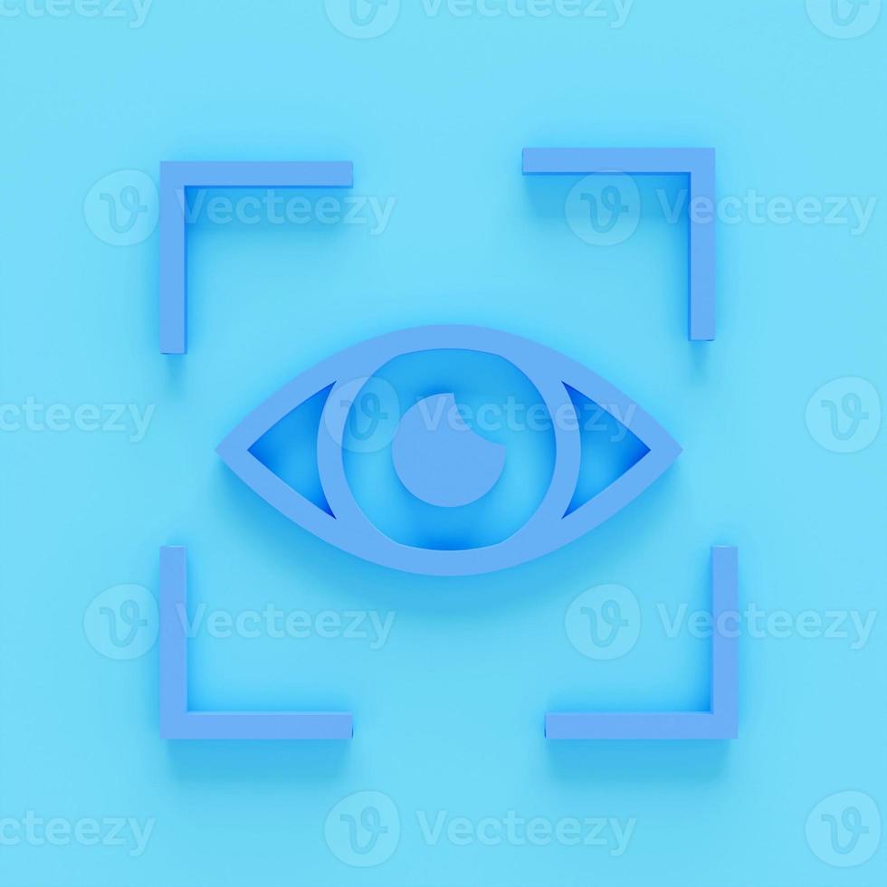 Iris recognition for biometric identification. Stock 3d render concept for computer authentication, data protection. photo