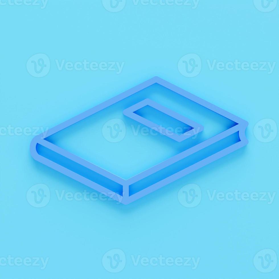 Open book 3d line flat color icon. Realistic illustration. Pictogram isolated. Top view. Colorful transparent shadow design. photo