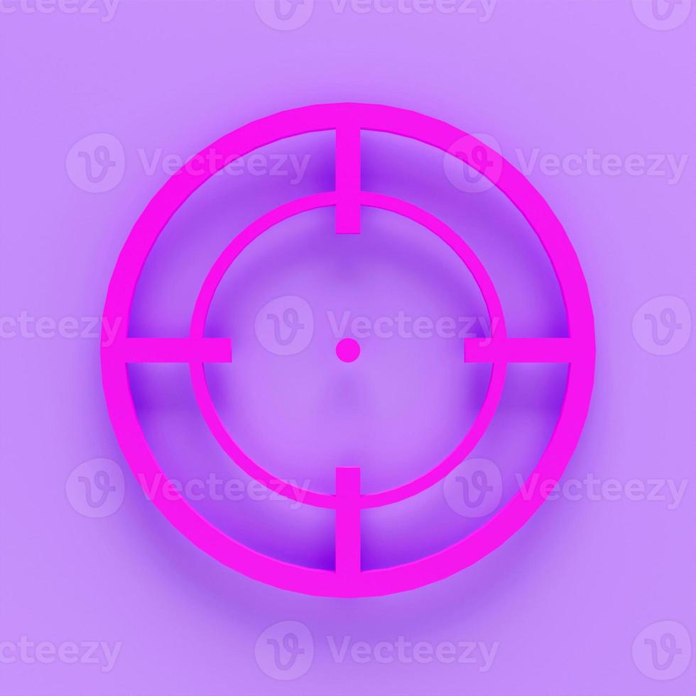 3d target icon redner, isolated on pink colour backgorund. Succes concept photo