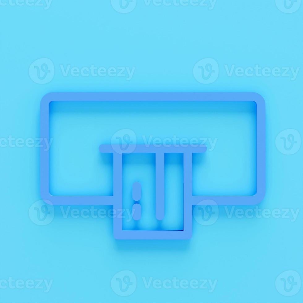 Atm machine isolated on colour background. 3D render of ATM flat icon photo