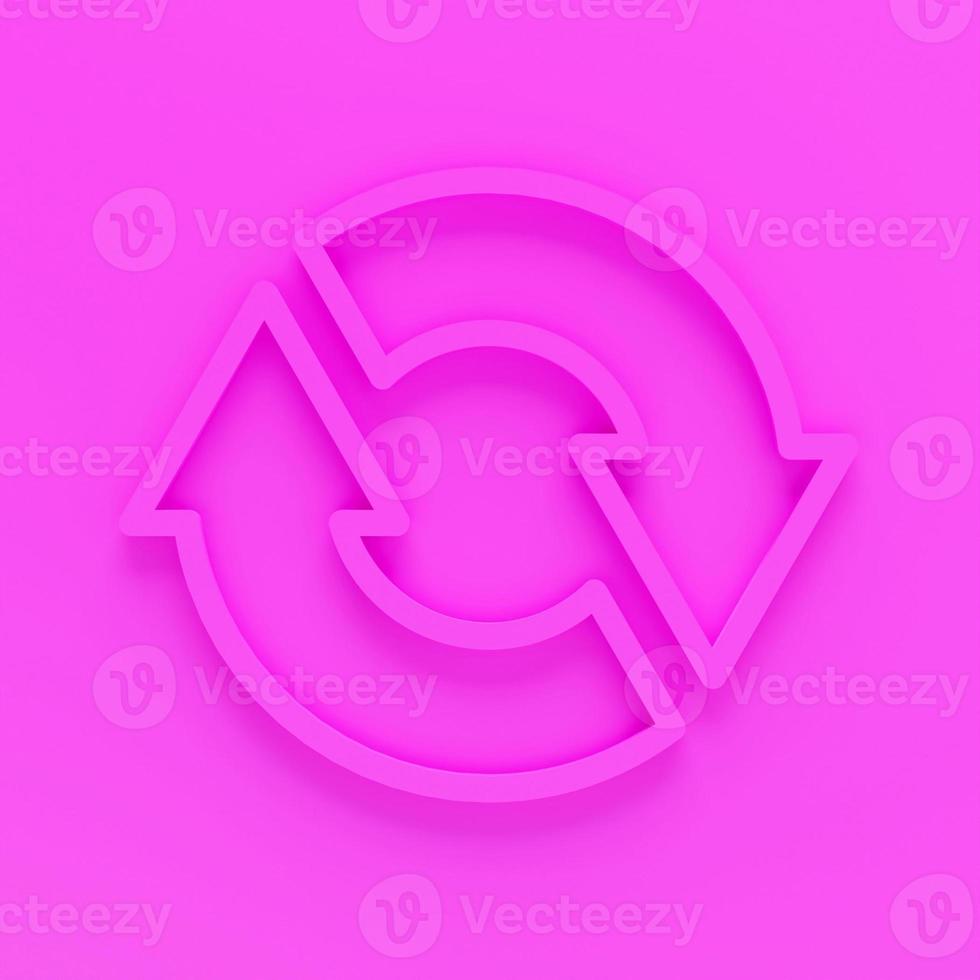 Recycle arrow 3d render.3d Arrows in circle with shadow isolated on colour background photo