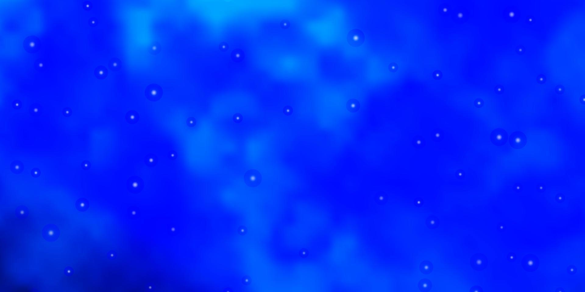 Dark BLUE vector background with colorful stars.