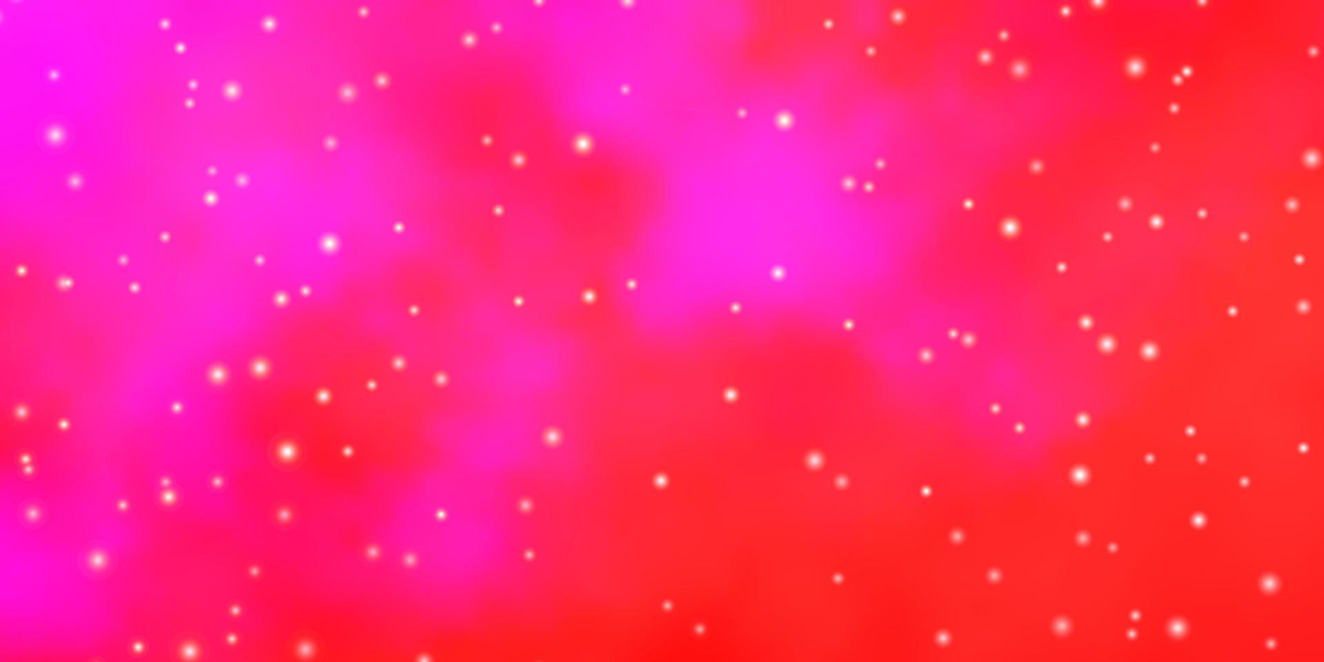 Fondo de vector rosa claro con estrellas grandes y pequeñas.