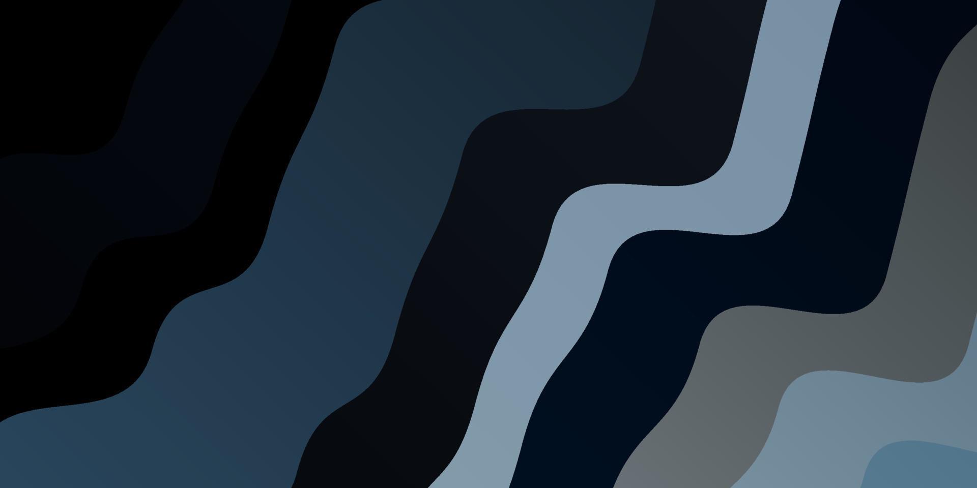 Fondo de vector azul oscuro con curvas.