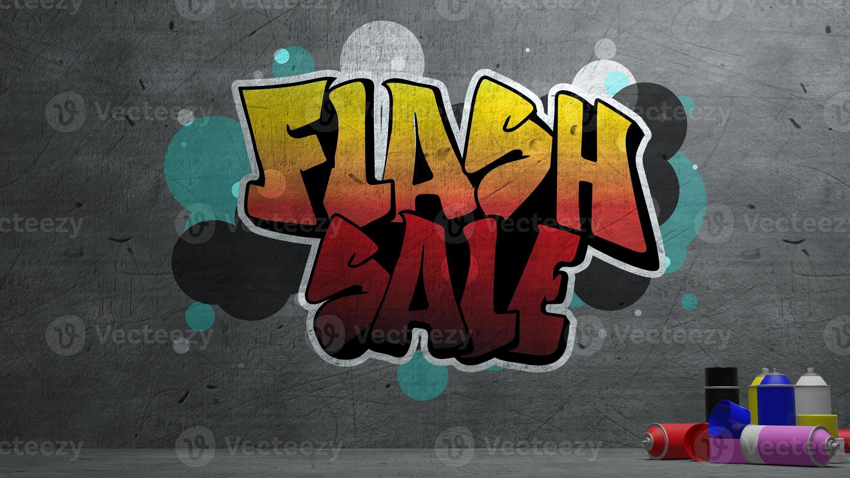 flash sale Graffiti on concrete wall  texture Stone wall background. 3d rendering photo
