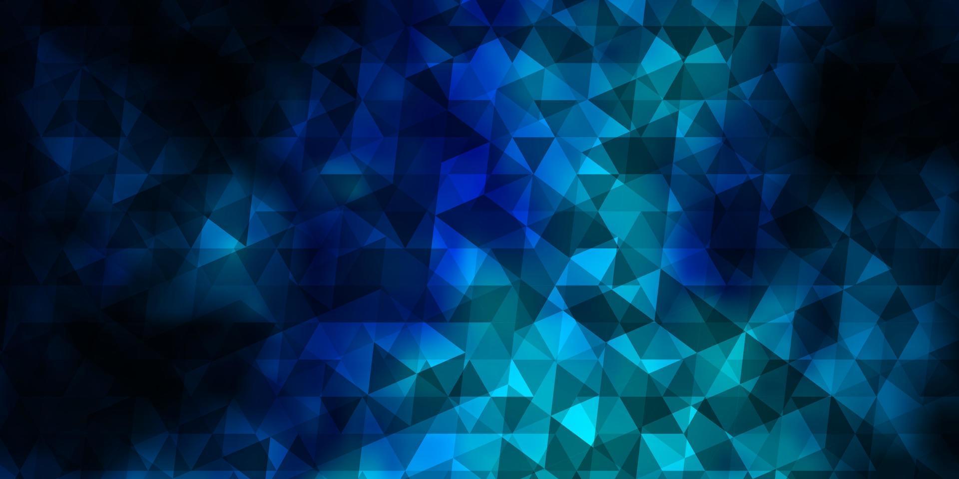 Dark BLUE vector background with triangles.