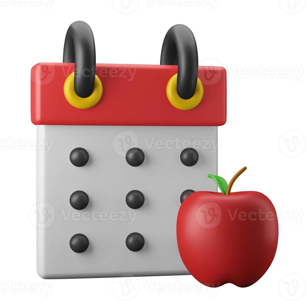calendar diet planning schedule healthy lifestyle concept 3d rendering icon illustration dietary fitness theme photo