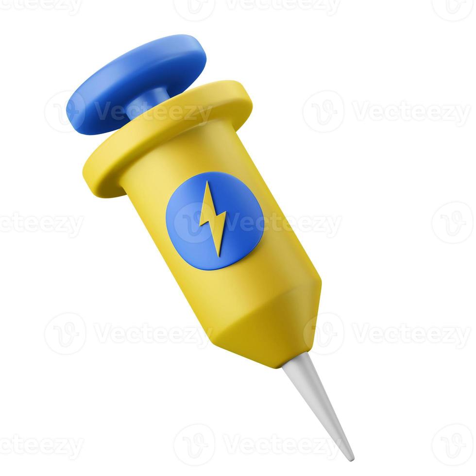 bodybuilding muscle supplement of steroid injection syringe 3d rendering icon illustration gym fitness theme photo