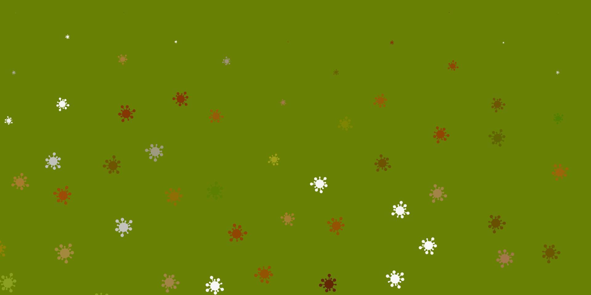Light green, yellow vector template with flu signs.