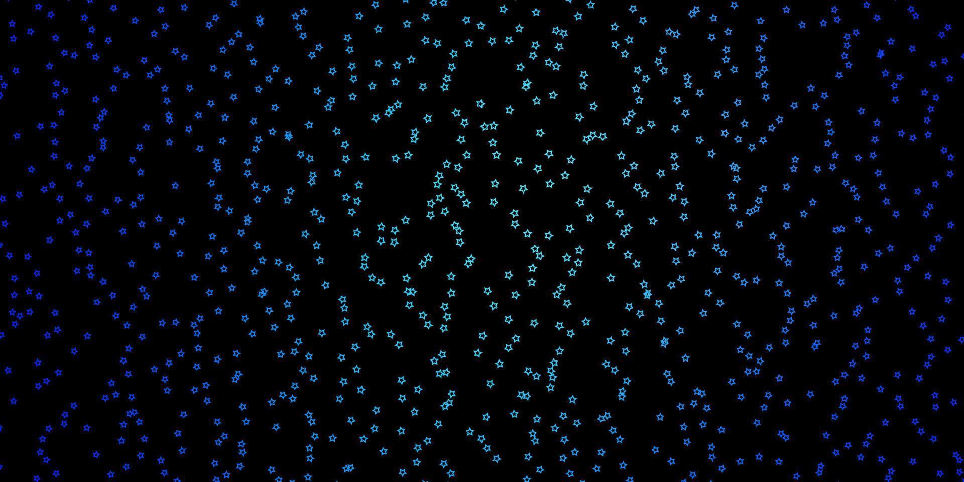 Fondo de vector azul oscuro con estrellas de colores.