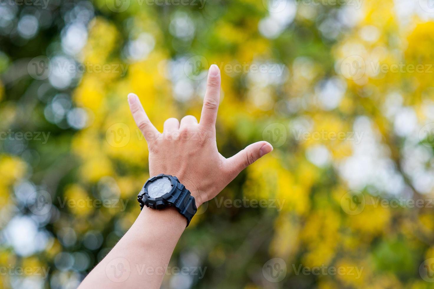 My hand and my black watch photo