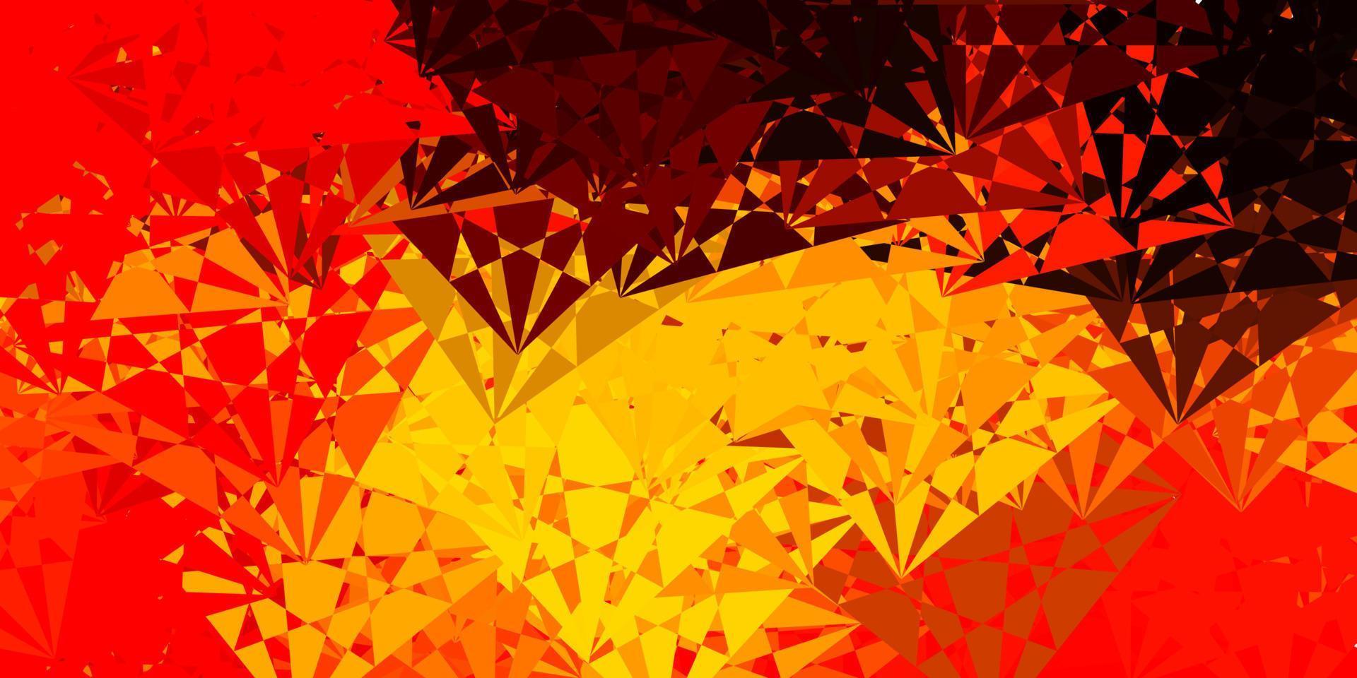Dark Orange vector texture with memphis shapes.