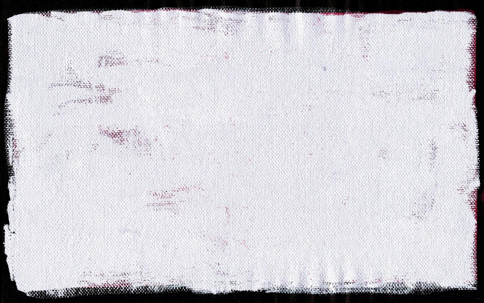 Realistic Canvas Scan Texture With Black Frame. Grunge Rough Distressed Grain Texture. photo