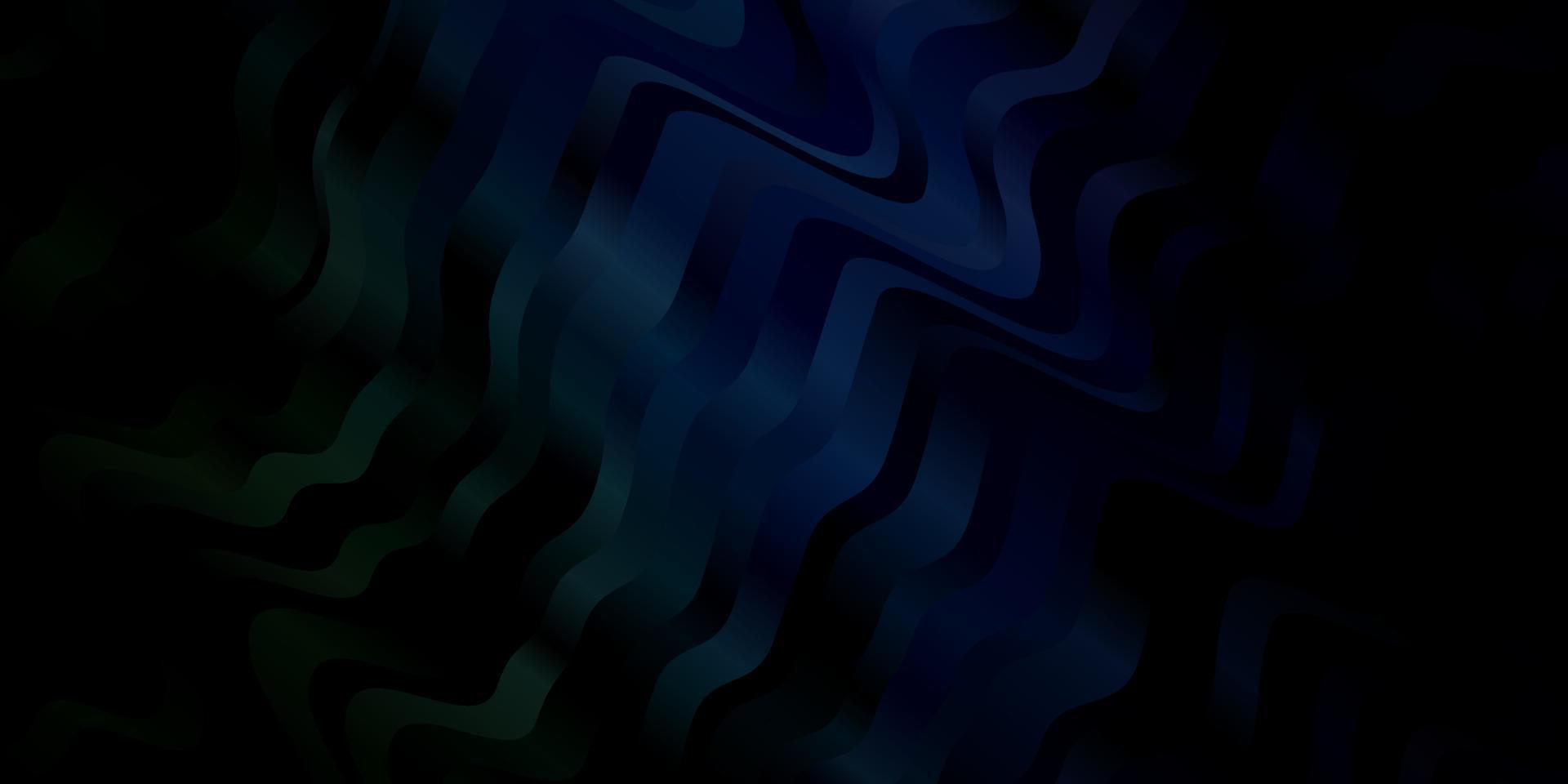 Fondo de vector azul oscuro, verde con curvas.