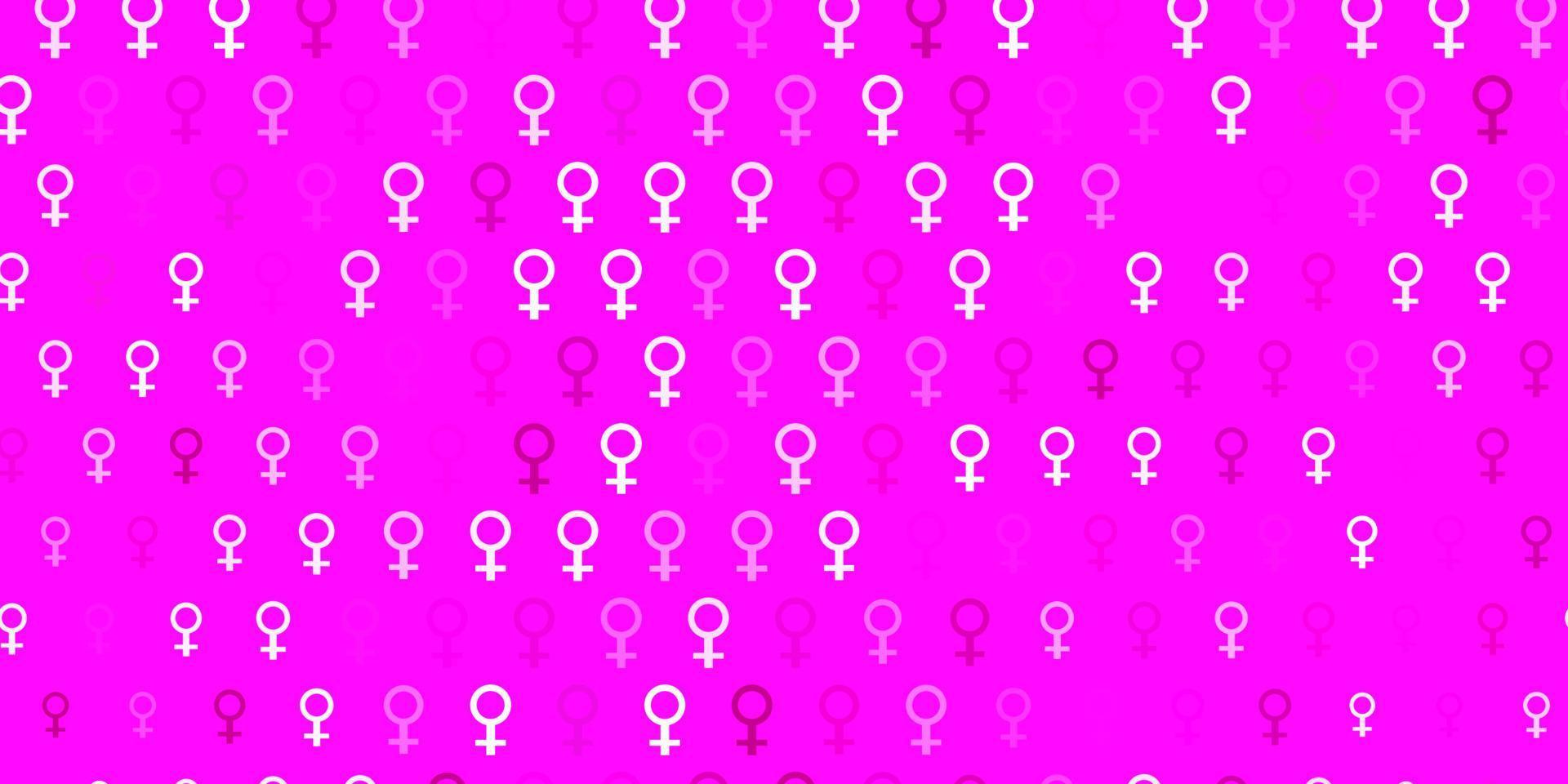 Light Pink vector texture with women rights symbols.