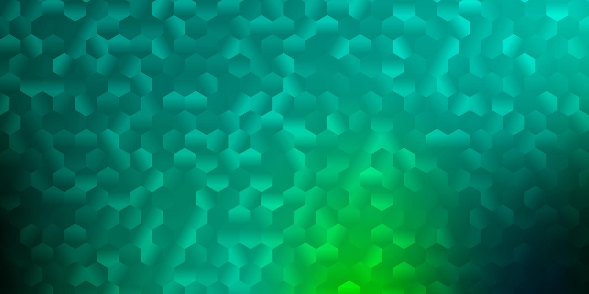 patrón de vector verde claro con hexágonos.