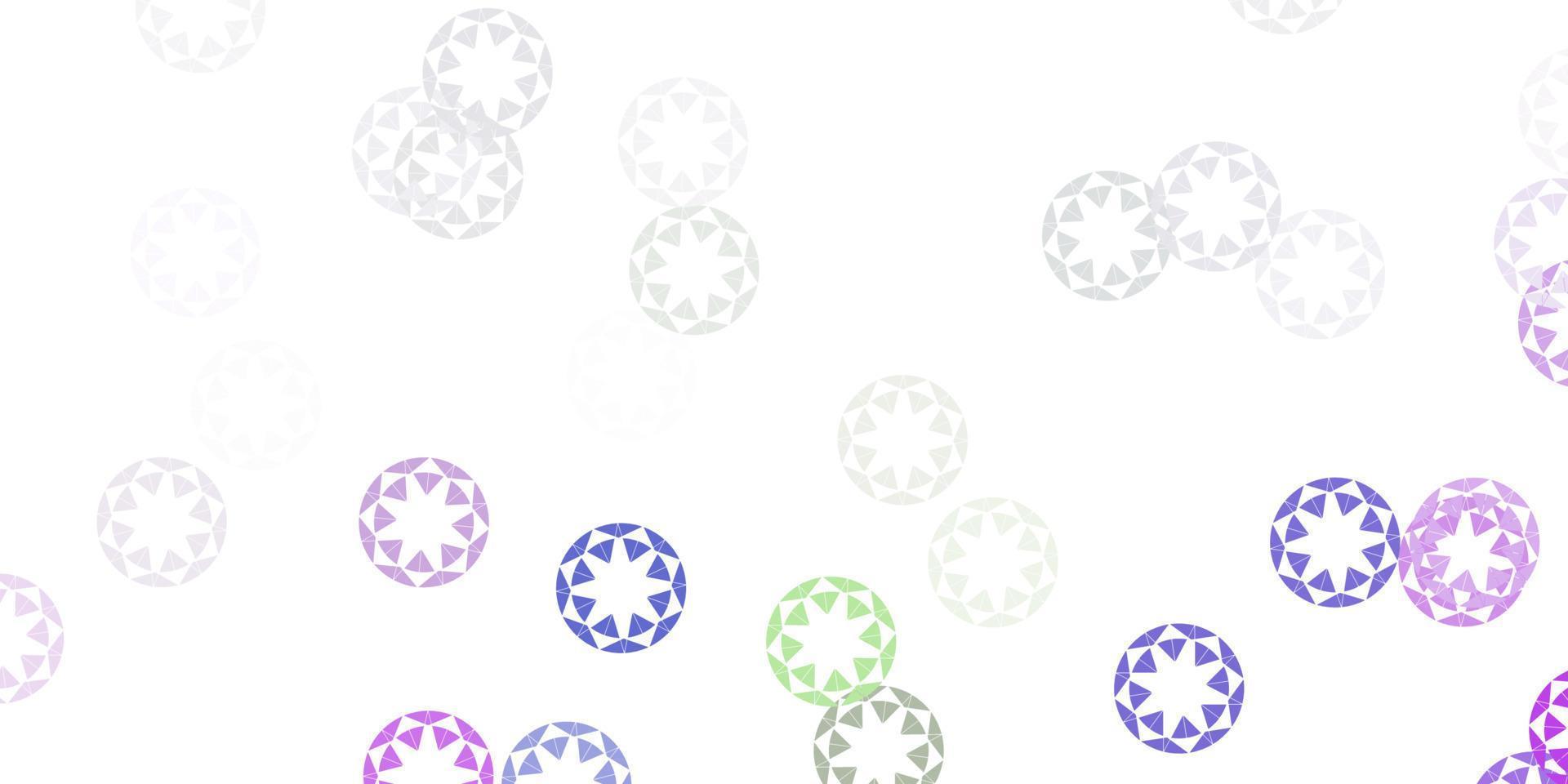 Light pink, green vector background with spots.