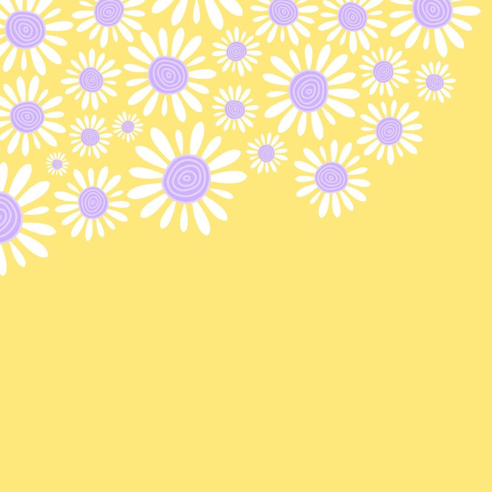 Primrose Yellow Daisy Flower Border vector