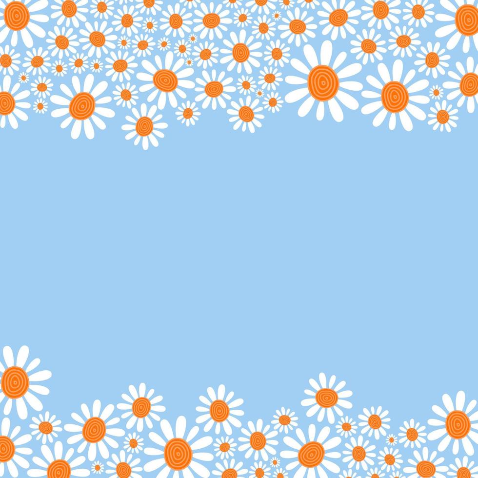 Pale Blue Daisy Flower Frame vector