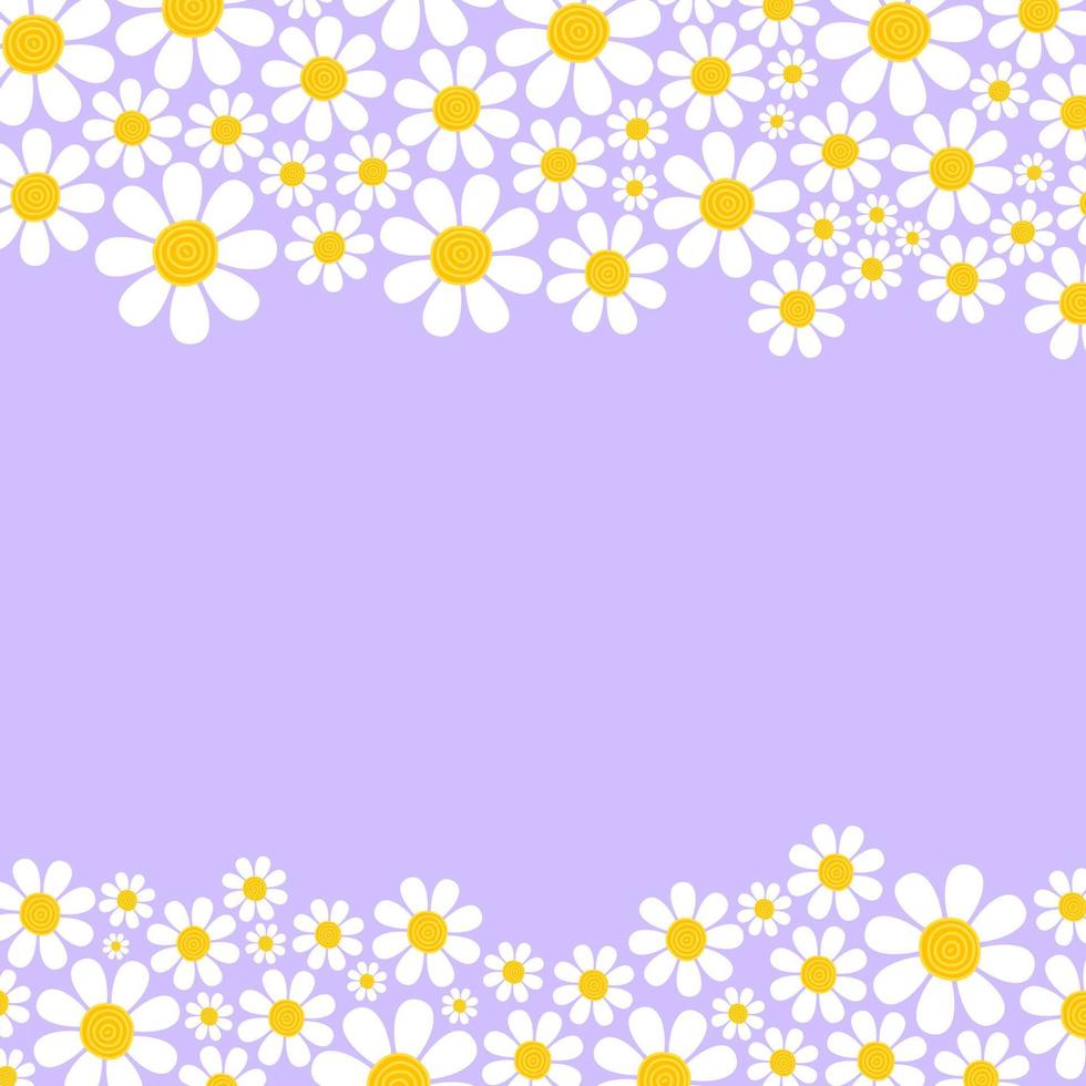 Lilac Garden Daisy Flower Border vector