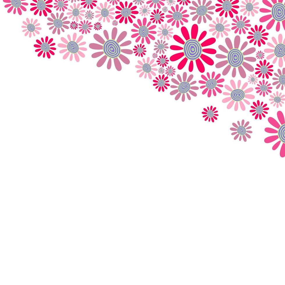 Pink Daisy Flower Page Border vector