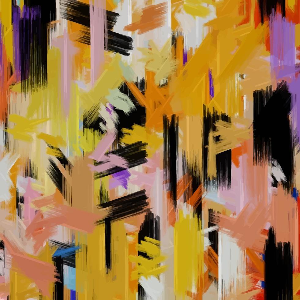 Multi Orange Urban Streaky Acrylic Brush Strokes vector