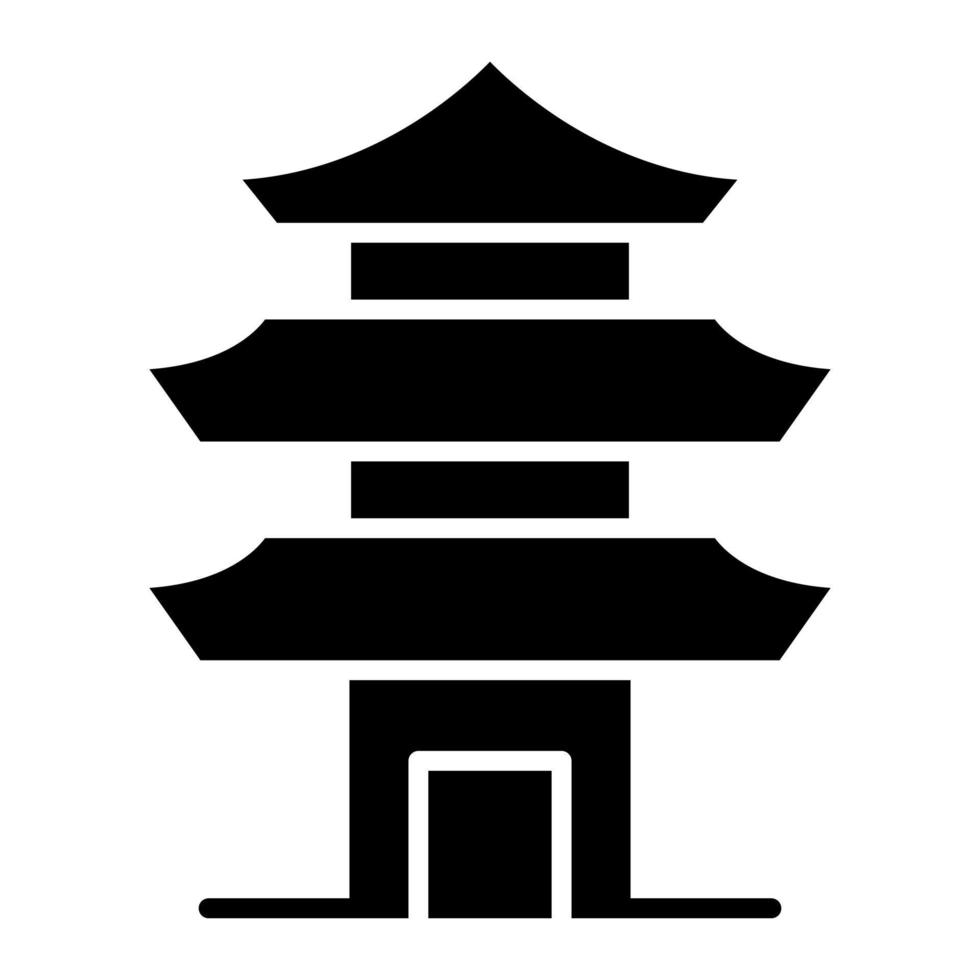 Pagoda Glyph Icon vector