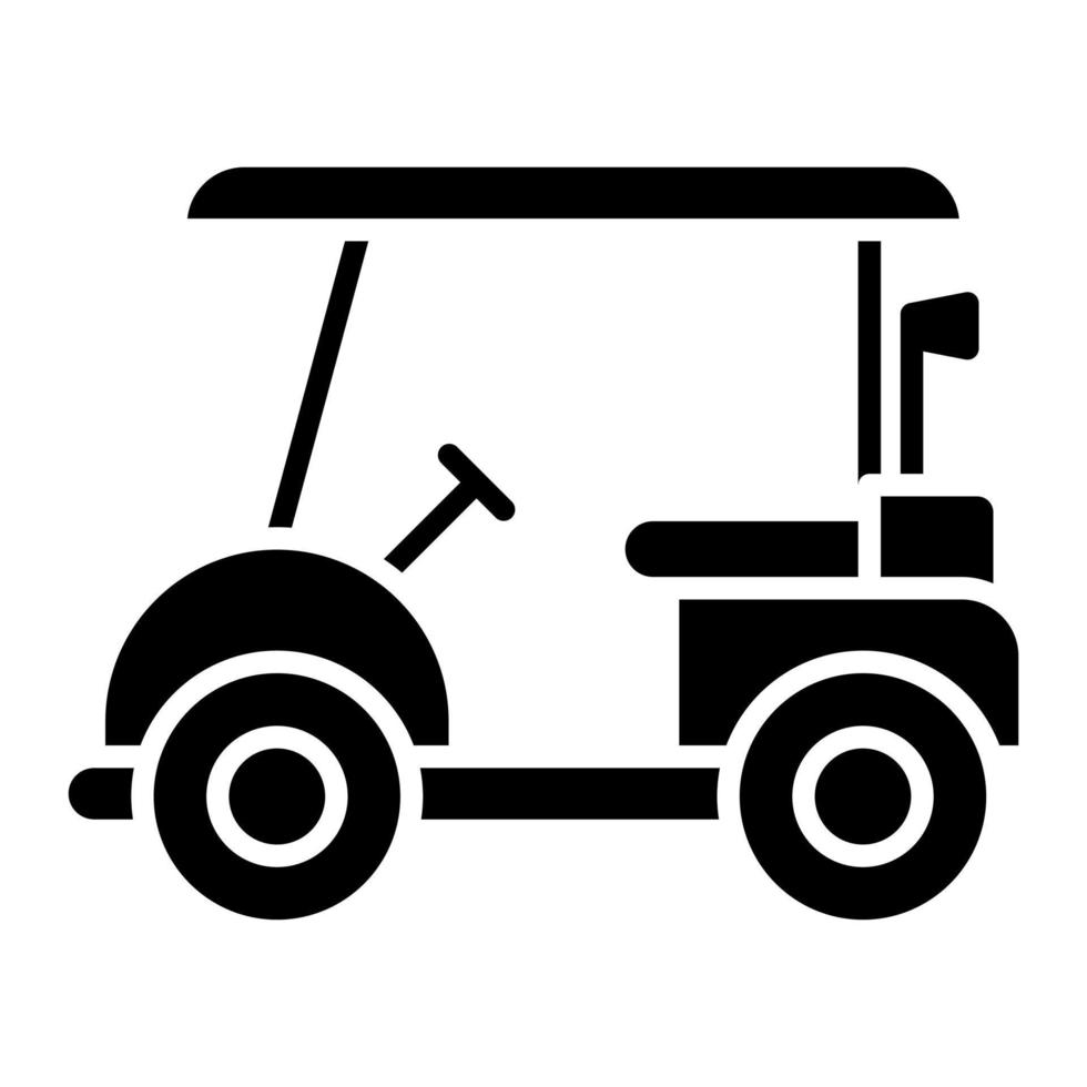 icono de línea de carrito de golf vector