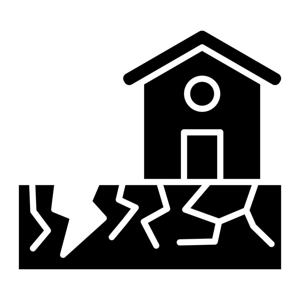 Earthquake Line Icon vector